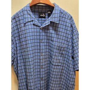 SilverTab Levis Shirt Mens XL Blue Plaid Short Sleeve Button Front Casual